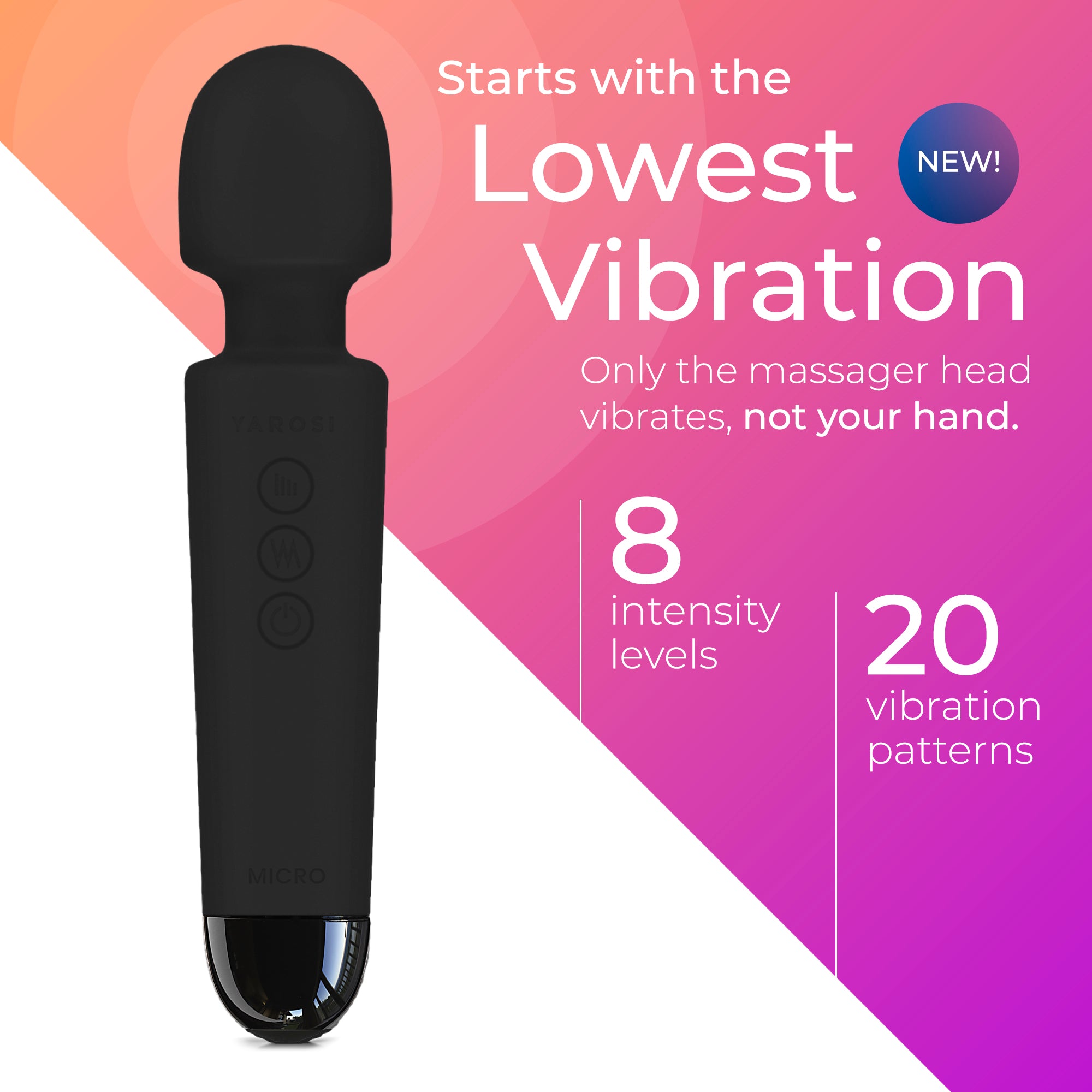 Yarosi - Micro Massager with Memory Function - Black
