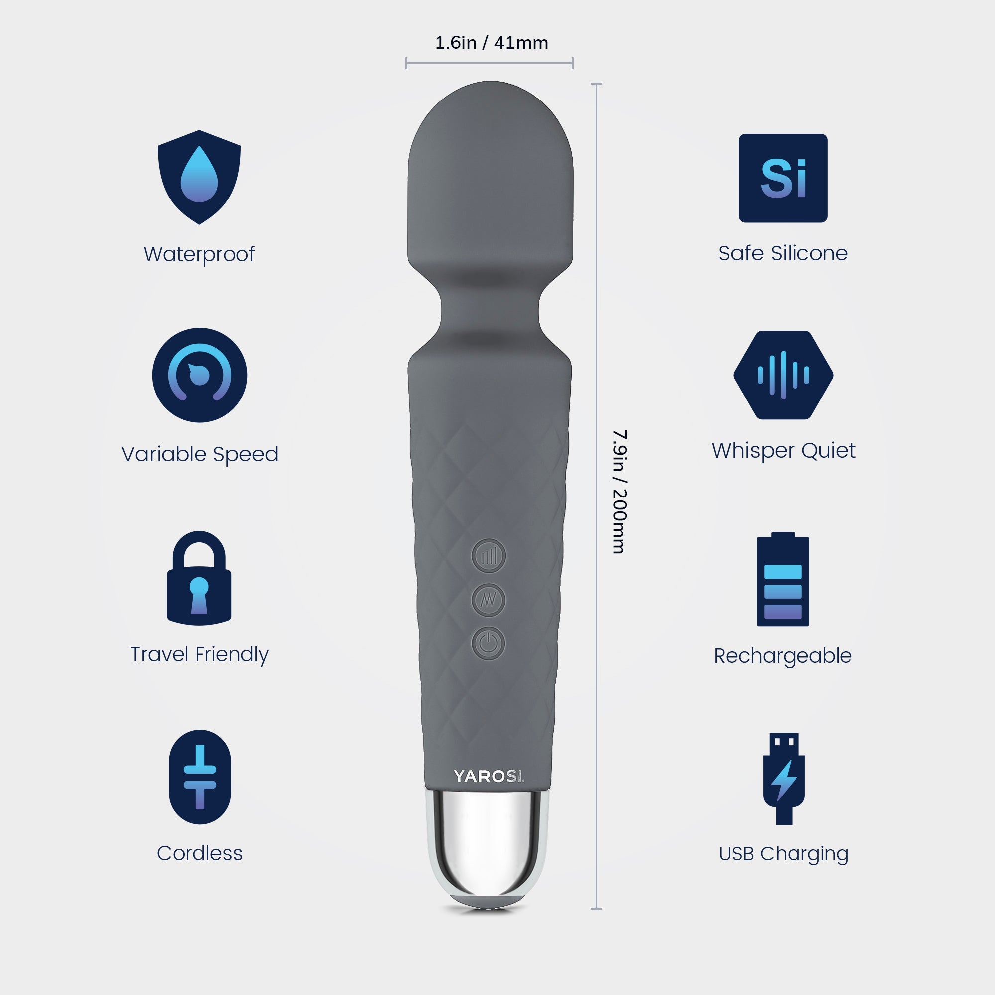 Yarosi - Mini Massager - Grey