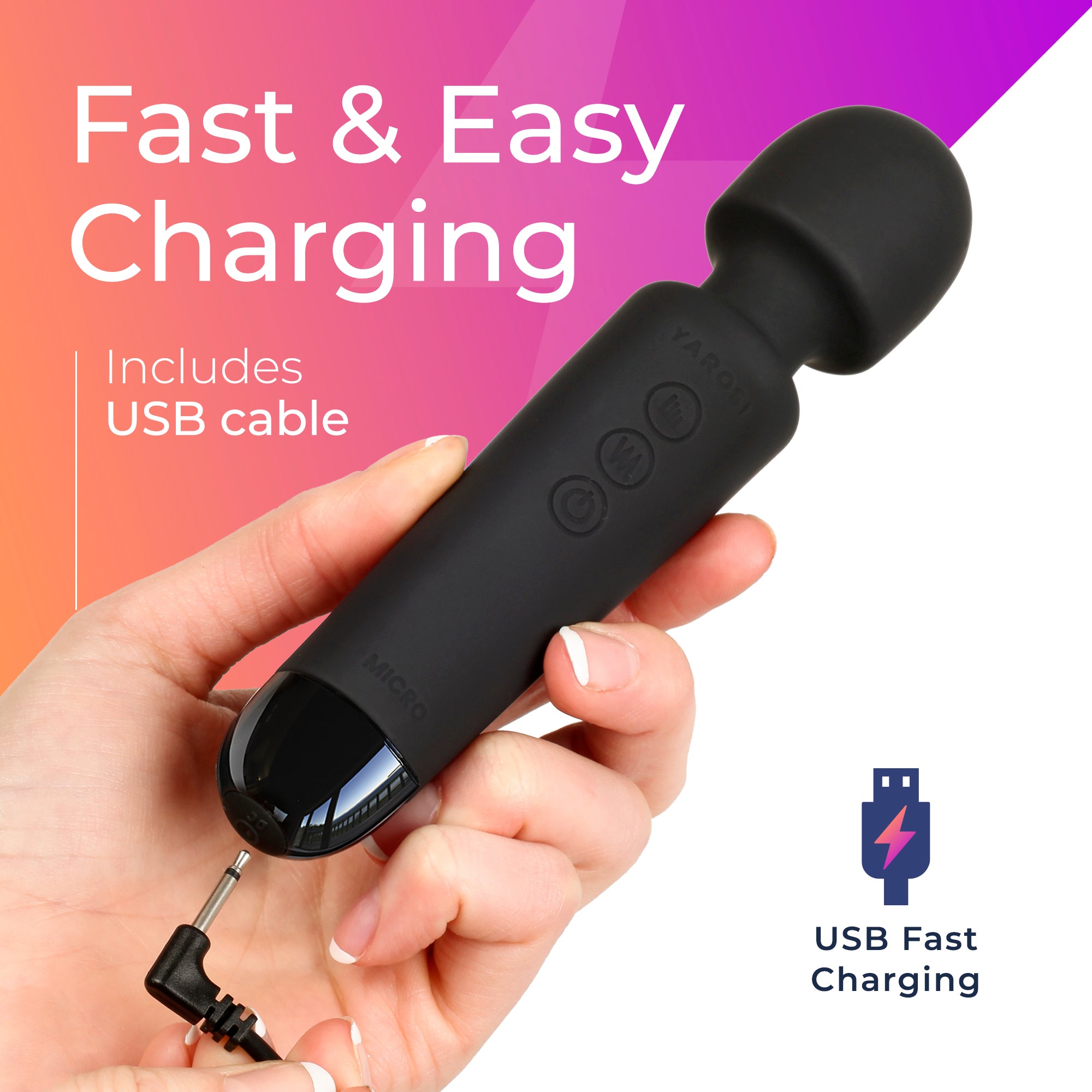 Yarosi - Micro Massager with Memory Function - Black